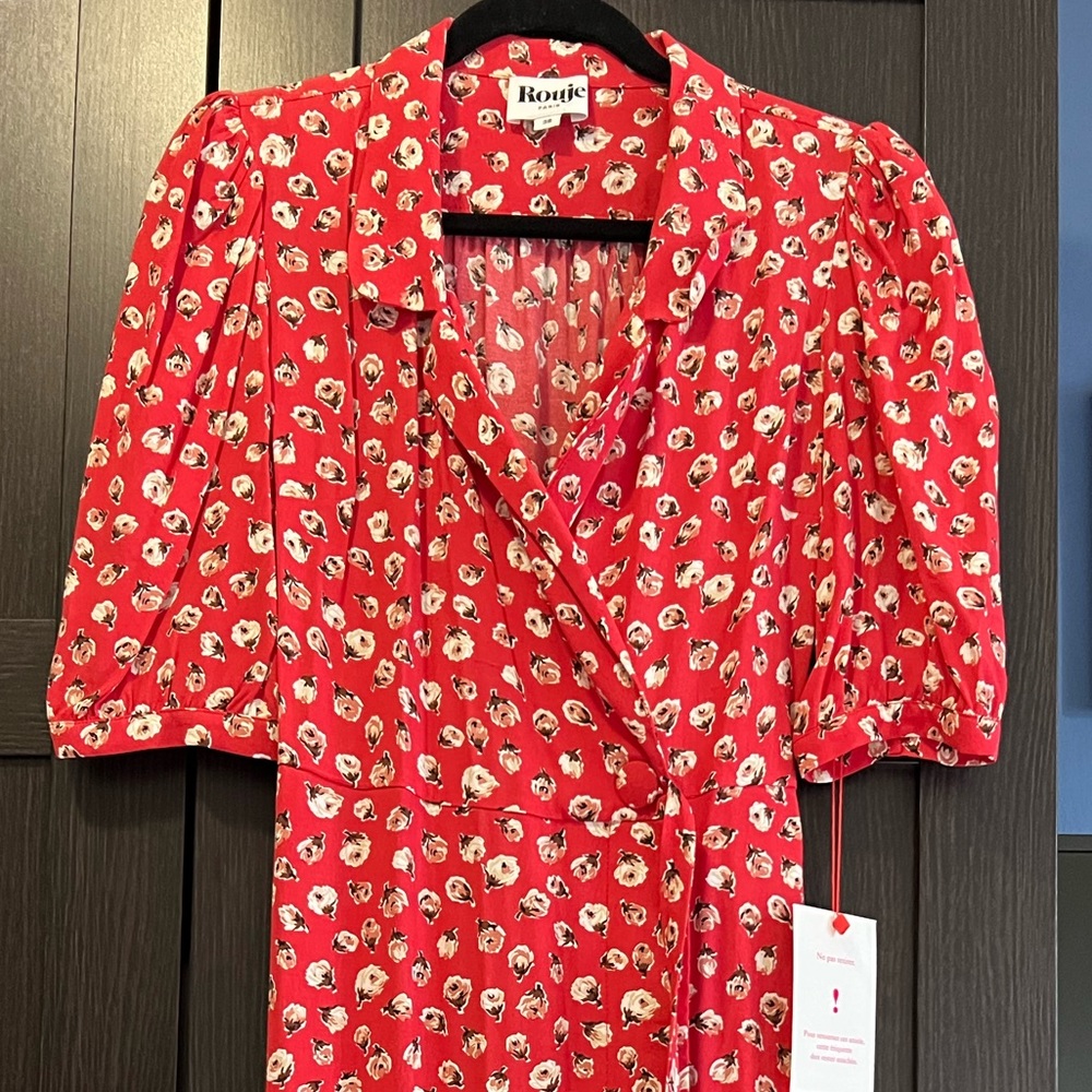 Rouje Red Floral Midi Dress